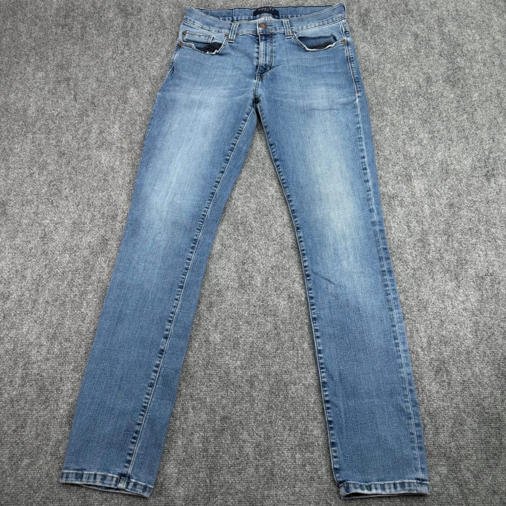 Fidelity Jeans Mens 34 (Fits 32x33.5) Blue Torino Slim Fit Cruz Stretch *FADED